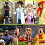 The Cast of Cloudy With A Chance of Meatballs 2, dressed as 