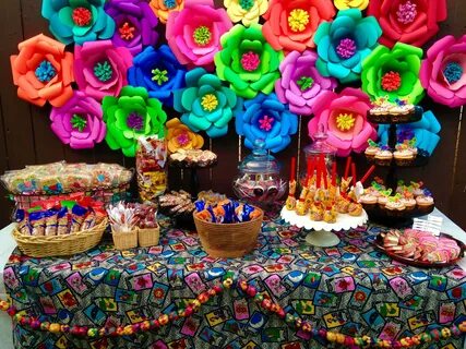 mexicn fiesta themed candy bar Mesa de postres mexicanos, Me