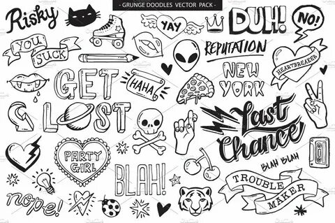 Grunge Graffiti Doodles Vector Pack Graffiti doodles, Graffi