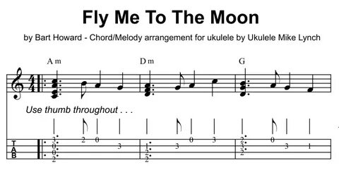 Chances Douzaines Retouche fly me to the moon chords ukulele