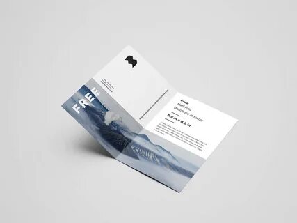 Free US Half Fold Brochure Mockup (PSD)
