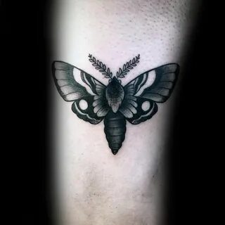 Simple Shaded Ink Male Moth Arm Tattoo Inspiration Tattoos f