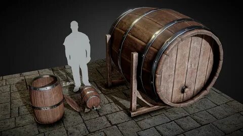 Wooden Barrels - 3D model by zeee7 (@zeee7) d1400d0