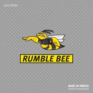 Decal Sticker Rumble Bee Angry vivid colors Cartoon helmet E