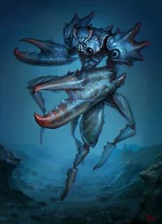 Crab man Concepto de arte de criatura, Criaturas mitológicas