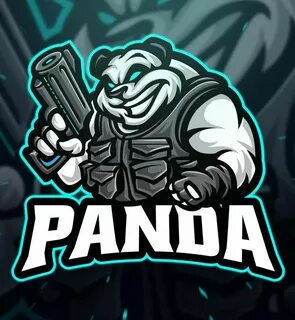 Panda Sniper Sport and Esport Logo Template AI, EPS Photo lo