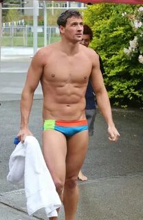 Ryan Lochte went shirtless for a swim in Vancouver on Sunday