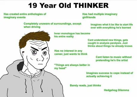 The 19-YEAR-OLD THINKER Wojak Know Your Meme