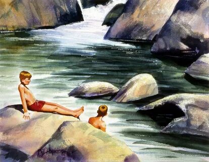 Swimming Hole Painting by Phil Hopkins Pixels