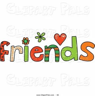 Pal Clipart of a Colorful Friends Word on White by Prawny - 