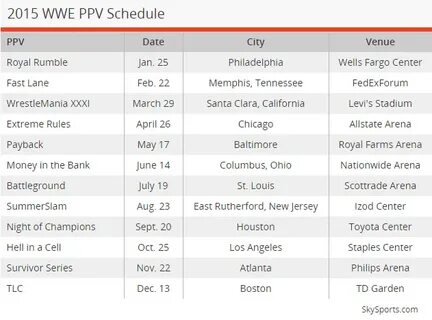 Wwe Ppv Calender 2021 Full Schedule Full Details Date Time -