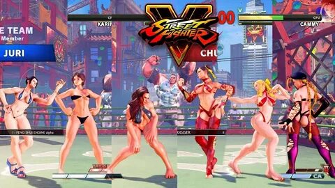 Street Fighter V AE Laura/Sakura/Juri vs Chun Li/Karin/Cammy