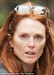 She doesn't need make-up! Bare-faced Julianne Moore, 51, loo