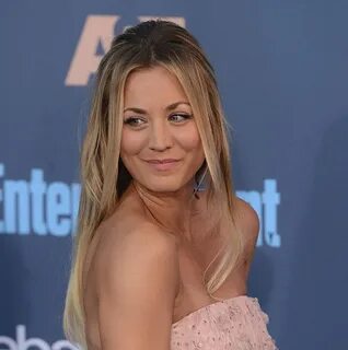 Kaley Cuoco wore a plunging dress last night, made silly com