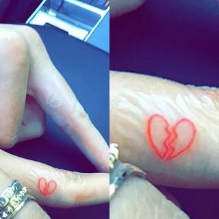 Hailey Baldwin Broken Heart Finger Tattoo Steal Her Style