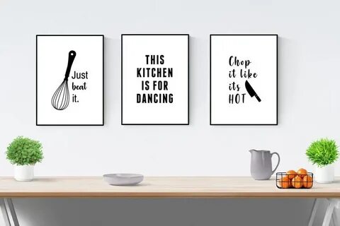 Kitchen print Set of 3 funny Kitchen quote prints This Etsy
