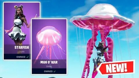 NEW STARFISH Skin and MAN O' WAR Glider Gameplay in Fortnite