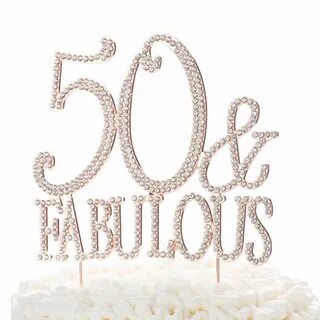 50 Cake Topper 50th Birthday or Anniversary Party Rhinestone