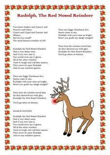 Christmas Karaoke Songs With Lyrics Rudolph The Red Nosed Re