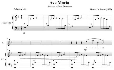 Ave Maria sheet music soprano and piano Marco Lo Russo Rouge