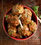 Chicken meatballs in Asian style