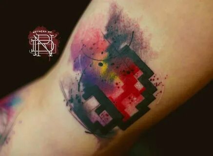 Watercolor Mario Mushroom On Bicep Best tattoo ideas & desig