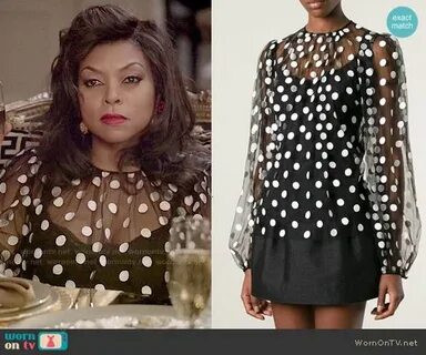 Cookie’s sheer polka dot blouse on Empire Tv show outfits, F