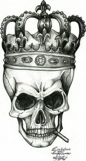 The King Skull by renatavianna Skull art drawing, Skull tatt