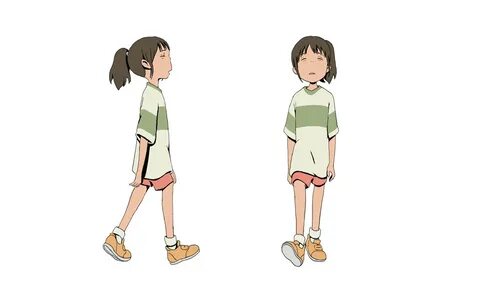 elliscky: "Chihiro sleepy walking cycle" Animation sketches,