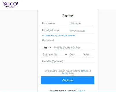 www.yahoomail.co.uk Registration form - www.yahoomail.com re
