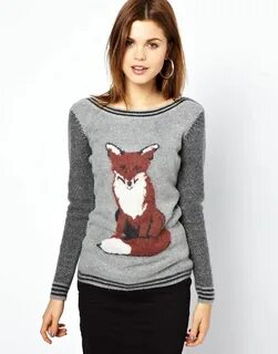 A Wear Fox Print Jumper at asos.com Fox sweater, Animal swea