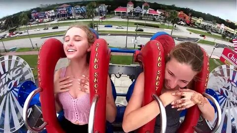 Sling shot ride tits out 🔥 Nip Slip Embarrassing Moment For Girl On Slings...