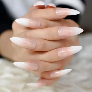 Ombre Extra Long French Nail Extreme Stiletto Sharp Gradient