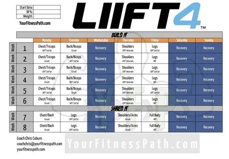 Download the LIIFT4 Workout Calendar - Your Fitness Path