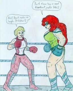Lady Boxing Cartoons