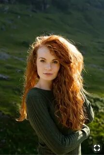 Молодая рыжеволосая красотка. Beautiful red hair, Hair style
