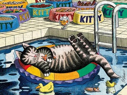 Pool Cat - Scratch and Dent, 300 Pieces, Pomegranate Puzzle 