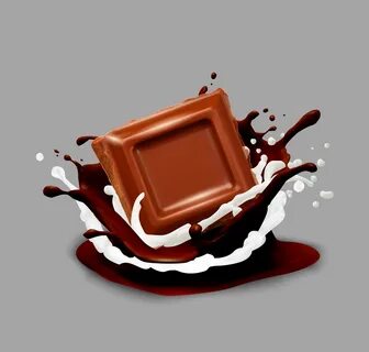Chocolate in splash. Vector illustration. 345627 Vector Art 