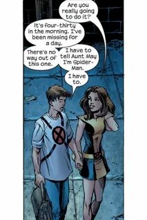 Peter Parker spiderman with Kitty Pryde casuallove by DiazH2