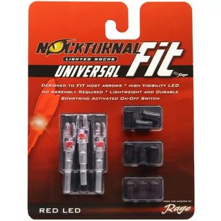 Nockturnal FIT Universal Size Red Lighted Nock 3 Pack NT-302