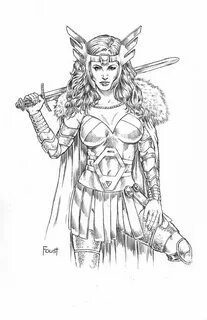 Lady Sif commission Mitch Foust on Patreon Warrior drawing, 