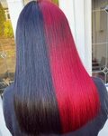 10000 印 刷 √ short half red half black hair with bangs 243124