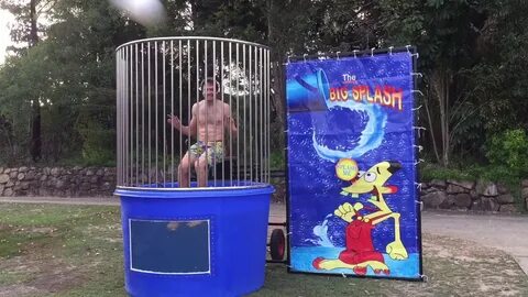 Going down! Dunk tank dunking machine hire compilation - You
