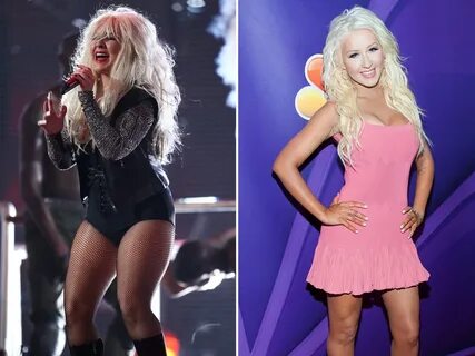 Christina Aguilera shows off slimmed-down figure