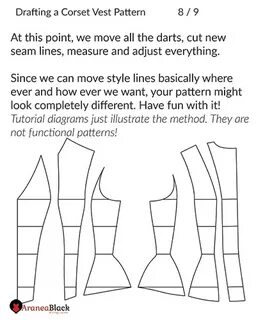 Tutorial : How to draft a corset vest pattern - AraneaBlack