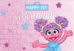 ABIGAIL ABBY CADABBY PINK PERSONALISED PARTY BANNER BACKDROP