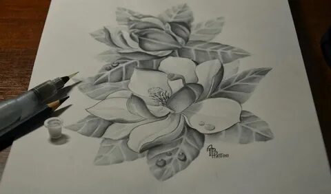 magnolia tattoo Southern Magnolia Flower Tattoo Magnolia by 