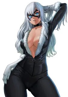 black cat and felicia hardy (marvel and 1 more) drawn by las