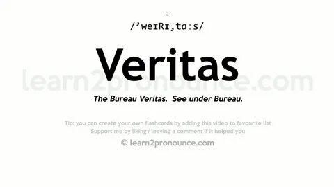 Veritas pronunciation and definition - YouTube