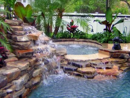 swimming-pool-waterfall3 Backyard pool landscaping, Cool swi